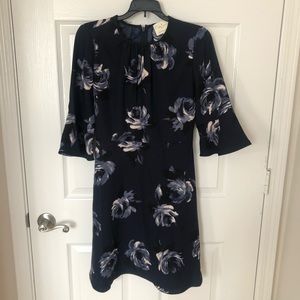 Kate Spade Night Rose Crepe Dress